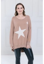 A Postcard From Brighton Printed Sweat Belinda Big Star Little Star (Blond)